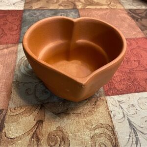Vintage Heart-Shaped Terracotta Bowl, Bennington pottery, Vermont